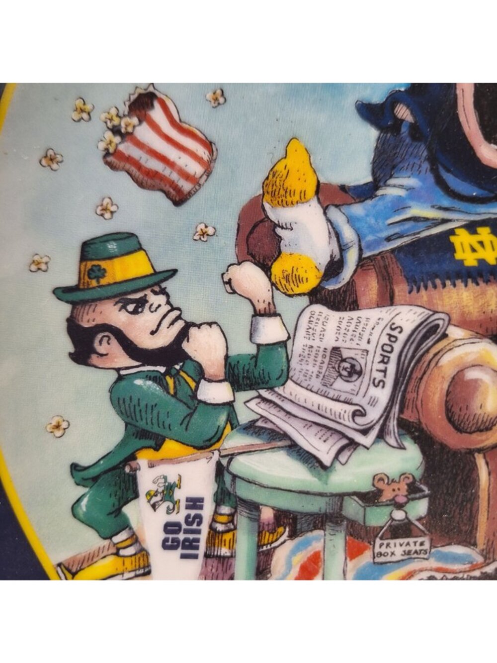 NOTRE DAME GARY PATTERSON DECORATIVE COLLECTOR PLATE FOOTBALL FAN HUMOR 24K GOLD - Picture 5 of 8
